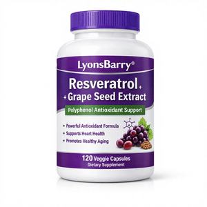 Cápsulas de Extracto de Semilla de Uva con Resveratrol y Fibra Dietética 500mg, Polifenol Antioxidante, Apoyo a la Salud Intestinal y el Metabolismo, Sin Gluten - Product Image 1