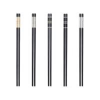 Japanese Style Reusable 273mm PPS Fiber Glass Alloy Sushi Chop Sticks Palillos Chinos Black Fiberglass Chopsticks with Gift Box