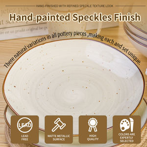 Assiettes et plats en céramique JQY, vaisselle artisanale irrégulière, assiettes de restaurant, assiettes rustiques, assiettes en porcelaine en gros - Product Image 6