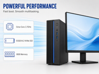 Desktop Bisnis Stabil Set Lengkap Zhaoxin KXU6780A Prosesor 8 Core Casing Kompak 8L Layar 23.8 Inci untuk Proyek Kantor Pendidikan