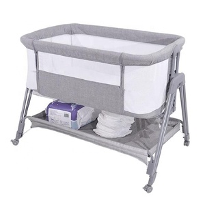 Lit cododo portable pour bébé avec rangement, berceau multifonctionnel et réglable, mobilier de chambre à coucher - Product Image 5