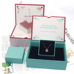 Boîte à bijoux en carton à couvercle rabattable personnalisable pour collier et bague, idéale pour la Saint-Valentin et les propositions de mariage - Vente en gros fabricant - Product Image 3