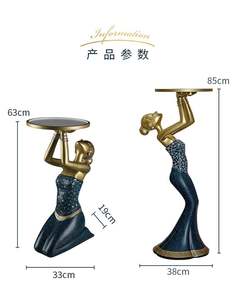 Articles décoratifs au sol haut de gamme de luxe léger de style Dai plateaux de rangement à côté du meuble <span class=keywords><strong>TV</strong></span> Art créatif décoration de la maison - Product Image 6