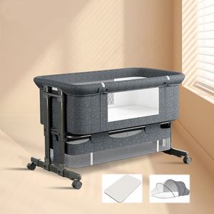 Cuna Gemelar de Alta Calidad, Cuna Plegable Portátil <span class=keywords><strong>para</strong></span> Recién Nacidos, Cuna <span class=keywords><strong>para</strong></span> <span class=keywords><strong>Gemelos</strong></span>, Juego de Ropa de Cama <span class=keywords><strong>para</strong></span> Recién Nacidos - Product Image 3