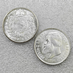1875,1867,1859,1886,1866 BRAZIL 2000 REIS Koin Peringatan Gaya Antik, Hadiah, Dekorasi Rumah - Product Image 5