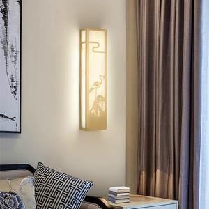 Applique murale extérieure de style chinois tout en cuivre, nouvelle applique murale de fond effet marbre pour salon, chambre, villa, cour, chevet - Product Image 6