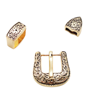 Boucle de ceinture en métal moulé Langming ZB002-15, plaqué argent antique, rétro, 15 mm, en alliage de zinc, avec logo imprimé par transfert thermique