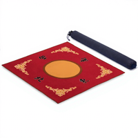 Tapis de Mahjong brodé rouge de 31,1 pouces, housse de table durable de haute qualité pour le poker et les dominos