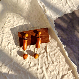 Cuentas espaciadoras geométricas de madera, redondas, para joyería, manualidades y conectores - Product Image 1