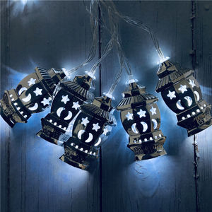 Guirlande lumineuse à lumière led, lampe féerique, à motif d'étoile de lune, style lanterne de palais des célébrités, du ramadan, décoration intérieure et extérieure, pour noël - Product Image 1