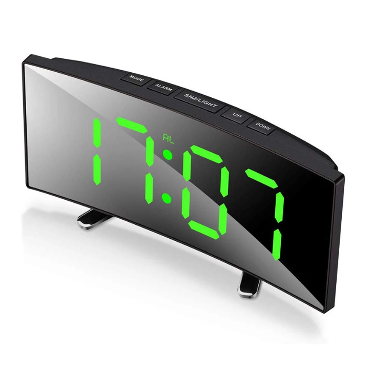 Цифровые часы-будильник электронные цифровые часы настольные часы 7 дюймов изогнутый СИД Dimmable