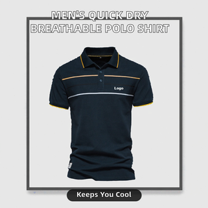 Camisas Casuales de Secado Rápido para Hombre, 100% Algodón, Sólidas, Transpirables, de Manga Corta, Tejidas, para Negocios, Tenis, Golf - Product Image 2