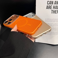 Nouvelle coque de téléphone magnétique à dissipation thermique en nid d'abeille avec cadre d'objectif métallique pour iPhone 17 Pro Max 16 PM 15 14 – Housse respirante