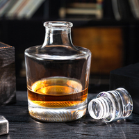 Decantador de Cristal al por Mayor con Tapón de Silicona de 750ml, Estilo Clásico para Whisky, Vino, Brandy y Bourbon