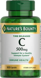 Doğanın Bounty 500mg zaman <span class=keywords><strong>C</strong></span> vitamini bağışıklık destek takviyesi 100 yuvarlak kapsül vidalı kapak