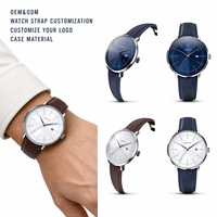 Montre-bracelet pour homme, OEM ODM, bracelet en cuir imperméable, mouvement à quartz japonais, ultra-mince, aiguilles personnalisées, sport, mode