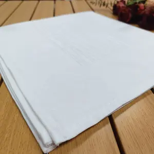 100% Cotton Natural Fiber Washable Square Cross Stripe Satin Cloth Napkins White Lines Napkin