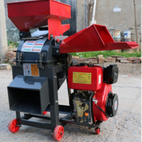 Machine de découpe et de broyage automatique de paille et d'herbe sèche à moteur diesel pour l'alimentation animale, hacheuse de fourrage multifonctionnelle