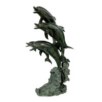 Offre Spéciale piscine extérieure décorée en laiton sculpture animale bronze deux dauphins fontaine statue