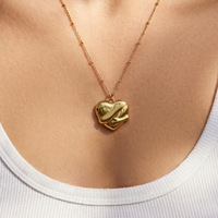 Collier pendentif en acier inoxydable en forme de cœur pour femme, bijoux de mode en métal de haute qualité, collier de bureau, cadeau