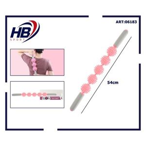 Bâton de massage rose pastel de 54 cm à cinq balles - Produit haut de gamme dans la catégorie des bâtons de massage, balles et rouleaux - Product Image 1