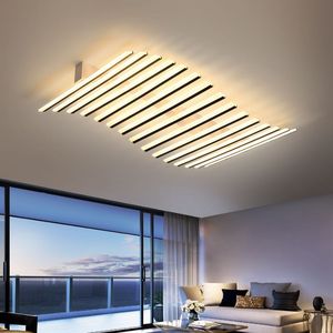 Plafonnier LED linéaire moderne ultra-mince, bande longue à montage encastré <span class=keywords><strong>pour</strong></span> <span class=keywords><strong>chambre</strong></span>, salon, couloir, bureau, éclairage décoratif <span class=keywords><strong>pour</strong></span> la maison - Product Image 4