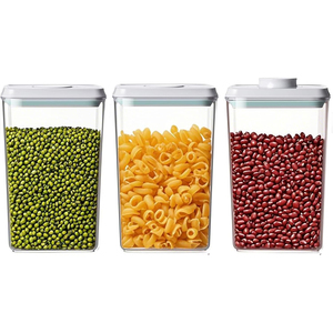 Transparent <b>Plastic</b> Eco-Friendly Airtight Seal Jars Flip Top Dry Food <b>Containers</b> Pet Food Kitchen Grains Cereal Storage Carton - Product Image 1