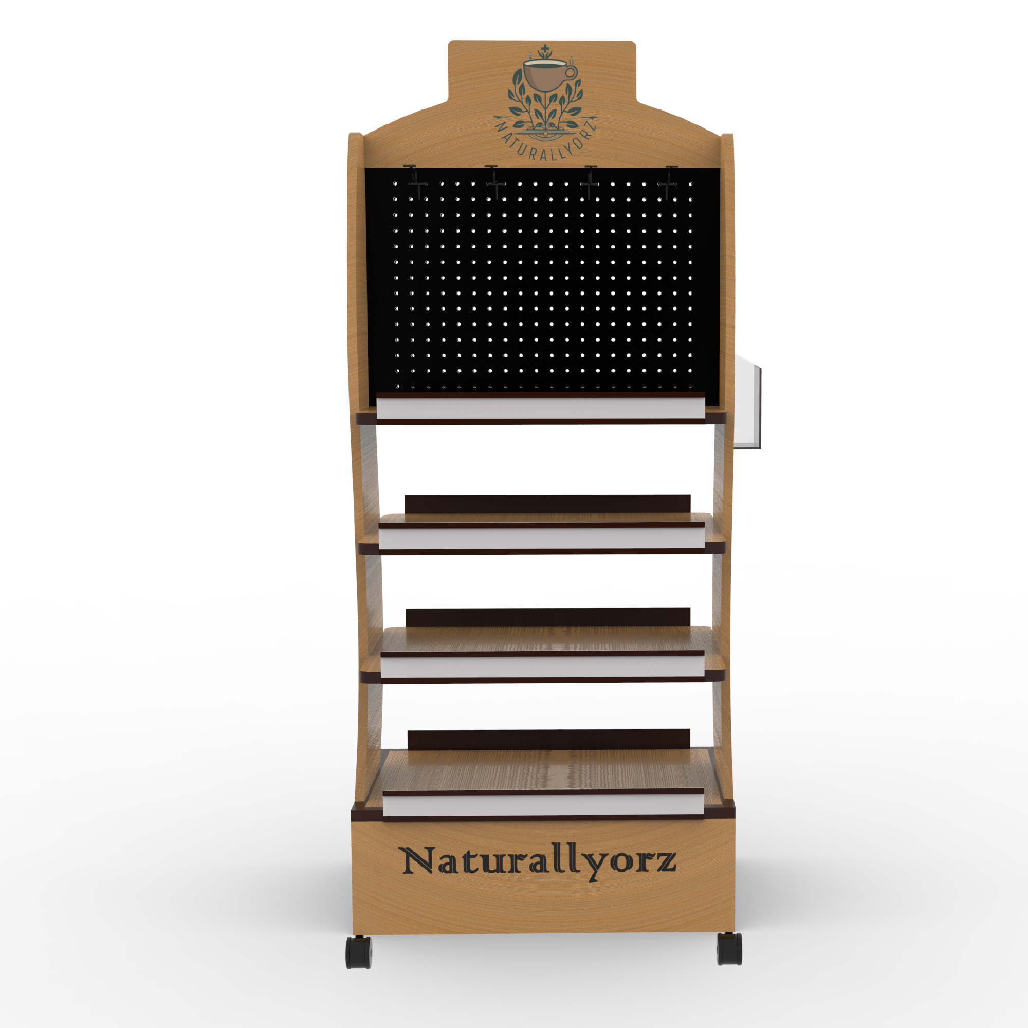 Wooden 4-layer Laminated Vitamin Display Rack Suitable for Simple and Atmospheric Shopping Malls — view 2