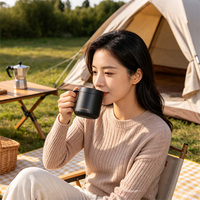 Ensemble de tasses à café en acier inoxydable de 500 ml, 412 g, 3 pièces, 398 g, 2 pièces, tasse à café portable pour les voyages en plein air