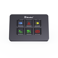 Contrôleur macro LCD MiraBox Mini avec 6 touches programmables, double interrupteur à bascule et éclairage RVB pour les revendeurs