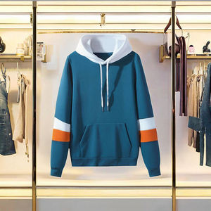 Sudadera de Algodón para Hombre, Corte Regular, Cierre de Cremallera de un Cuarto, Logotipo Frontal, Invierno, Lavada, Bordado en Tela, Resistente al Viento - Product Image 2