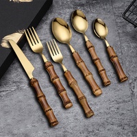 NEW Arrival Gold Bulk Wedding Party Promotion Wholesale Flatware Set Stainless Steel Cutlery with Plastic Handle