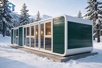 Maisonnette préfabriquée sur mesure OEM de 20 ou 40 pieds, toutes saisons, avec deux chambres, salle de bain et cuisine, idéale pour villa de vacances ou hôtel.