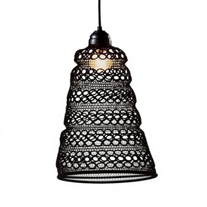 Lampe suspendue tissée à la main, luminaire décoratif suspendu au plafond, lampe suspendue artisanale pour la maison et l'hôtel - Product Image 1
