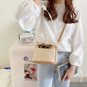 Wholesale Summer Fashion <b>Hand</b> Bag Leisure Holiday One Shoulder Cross Beach Bag pp Straw Purses Lady Girl <b>Mini</b> Clutch Bag - Product Image 4