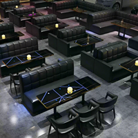 Personalizar bar Muebles Set Discoteca Negro Cuero Sofás bar Led Cubo Mesa Club Hookah Salón Muebles Set