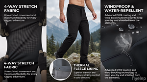 Pantaloni Softshell da Uomo Elasticizzati in 4 Direzioni con Cuciture Nastrate, Sottili, Antivento, Traspiranti, Resistenti, con Tasche, per Primavera/Estate/Autunno - Product Image 4