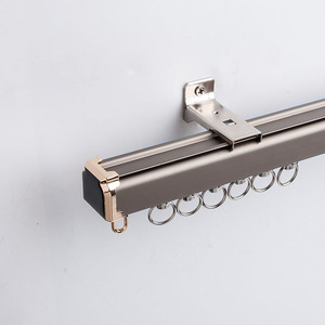 New Design Bedroom Aluminium Alloy Heavy Duty Ceiling Installation S Fold Extendable <b>Curtain</b> Track With Bracket Runners - Product Image 3