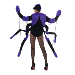 Costume da <span class=keywords><strong>Ragno</strong></span> Peloso Viola per <span class=keywords><strong>Donna</strong></span>, con Zampe e Cappello da Mostro, per Halloween, Travestimento da Insetto Spaventoso per Feste in Maschera - Product Image 5