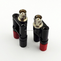 GLOBALTONE GT1-1582B BNC Femelle vers Double Prise Banane 4mm Bornier Plastique & Métal Rouge & Noir