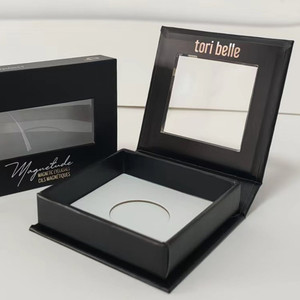 Manufacturer Wholesale Small Eyelashes Magnetic Square Paper Box Eyelash Packaging Box Custom Logo Printed With Window