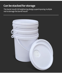 Mftlong tròn thùng sơn xô Latex cấp thực phẩm nước sốt Thùng nhựa 1L 5L 10L 25L trống rỗng thùng nước trắng CN; gua - Product Image 6