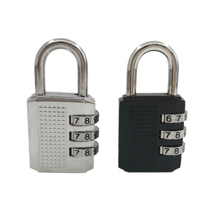 Combination Pad Lock 3 Digit Zinc Alloy Rectangular Gym Locker Luggage Bag <b>Security</b> Lock Black White Color Available - Product Image 1