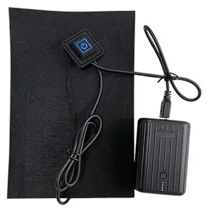 Flat and flexible heated pad small battery powered electric carbon fiber heating element heating pad for clothes