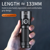 Lampe torche LED compacte haute puissance 5000 lumens en alliage d'aluminium, mini lampe de poche EDC rechargeable par USB, étanche, faisceau de 300-400 m, camping