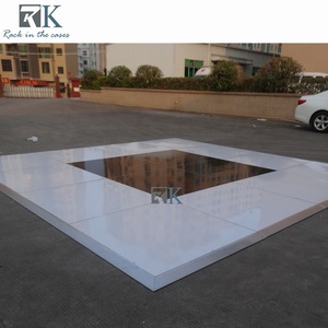 พื้นไม้อัดแบบ Cam Lock ขนาด 4x4 ฟุต พื้นเต้นรำแบบพกพาขนาด 3x3 ฟุต สีขาว/ดำ สำหรับงานแต่งงานและงานเลี้ยงในห้องจัดเลี้ยง - Product Image 2