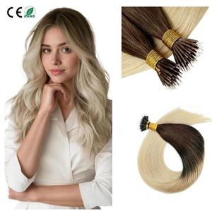 Nano Tip Hair <b>Extensions</b> Invisible Nano Ring Hair <b>Extensions</b> Ombre Straight <b>Micro</b> Bead Nano Ring Tip Hair <b>Extensions</b> - Product Image 1