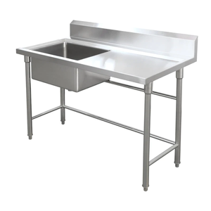 Évier commercial en acier inoxydable, évier de blanchisserie, évier de cuisine à cuve unique avec égouttoir, adapté aux cuisines et salles à manger - Product Image 6