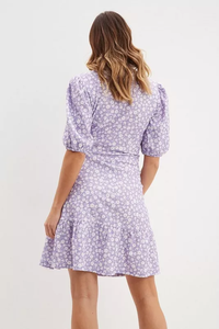 Robe <span class=keywords><strong>de</strong></span> maternité tendance à manches bouffantes, mini-robe respirante et antibactérienne, coupe trapèze, pour l'été et les séances photo <span class=keywords><strong>de</strong></span> <span class=keywords><strong>grossesse</strong></span> - Product Image 4