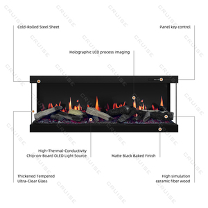 CRUISE tre lati di osservazione del fuoco sincronizzazione della combustione di legno immagine sonora nuovo camino elettrico ologrammo Lcd 1850mm - Product Image 6